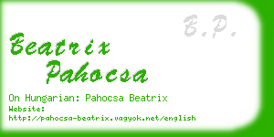 beatrix pahocsa business card